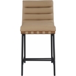 Maklaine Modern / Contemporary Tan Vegan Faux Leather Counter Stool