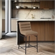 Maklaine Modern / Contemporary Tan Vegan Faux Leather Counter Stool