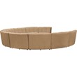 Maklaine Modern / Contemporary Camel Velvet 10pc. Modular Sectional