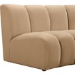 Maklaine Modern / Contemporary Camel Velvet 10pc. Modular Sectional