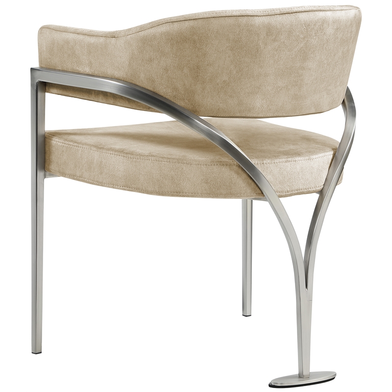 Maklaine Modern / Contemporary Beige Velvet Dining Chair (Set of 2)