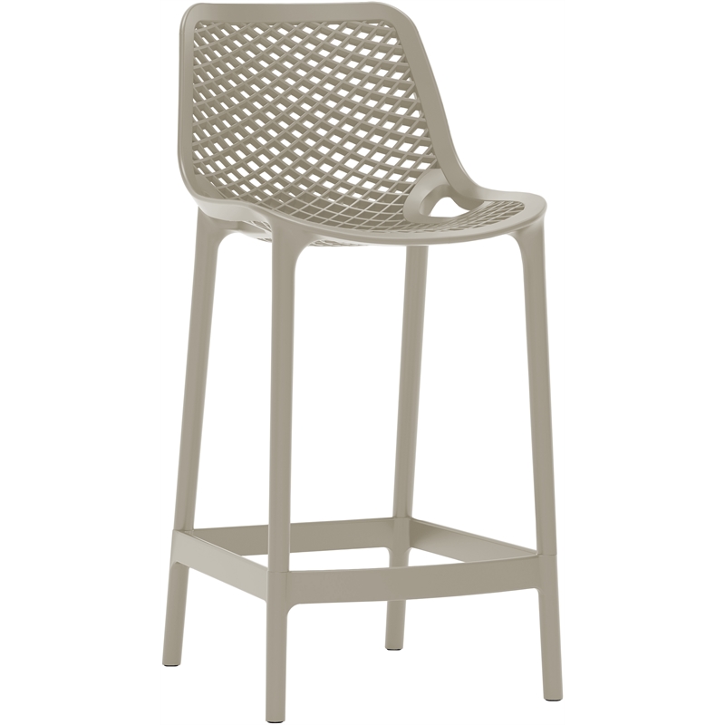 Maklaine Modern / Contemporary Taupe Outdoor Patio Stool (Set of 4)