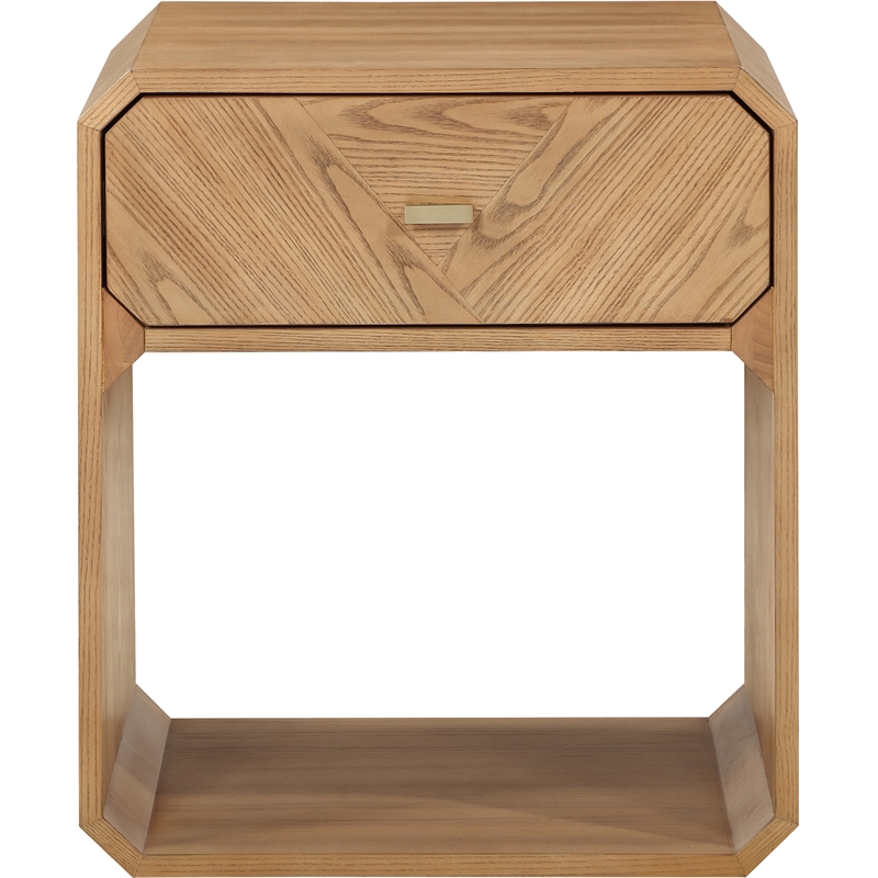 Maklaine Engineered Wood Mid-Century Natural Ash Veneer Night stand