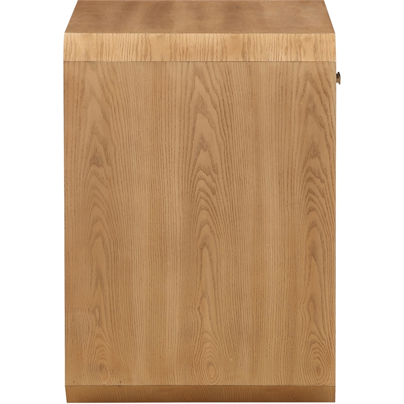 Maklaine Engineered Wood Mid-Century Natural Ash Veneer Night stand