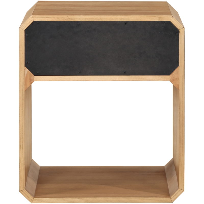 Maklaine Engineered Wood Mid-Century Natural Ash Veneer Night stand