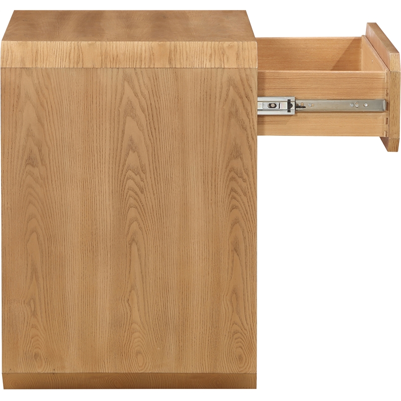 Maklaine Engineered Wood Mid-Century Natural Ash Veneer Night stand