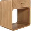 Maklaine Engineered Wood Mid-Century Natural Ash Veneer Night stand