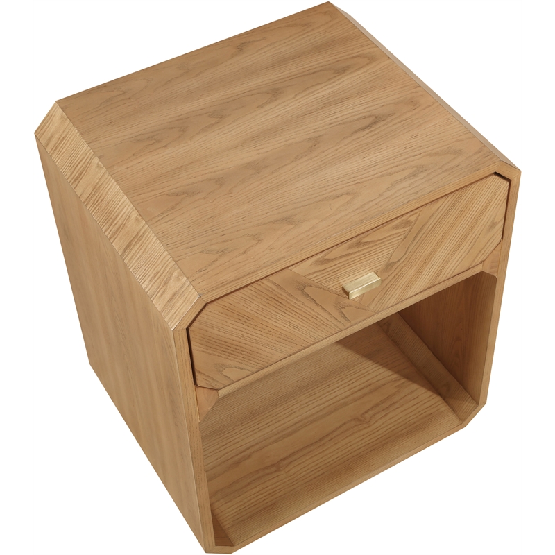 Maklaine Engineered Wood Mid-Century Natural Ash Veneer Night stand