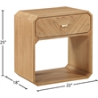 Maklaine Engineered Wood Mid-Century Natural Ash Veneer Night stand