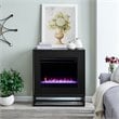 Maklaine Engineered Wood Color Changing Electric Fireplace in Black