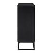 Maklaine Engineered Wood Color Changing Electric Fireplace in Black