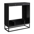 Maklaine Engineered Wood Color Changing Electric Fireplace in Black