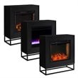 Maklaine Engineered Wood Color Changing Electric Fireplace in Black