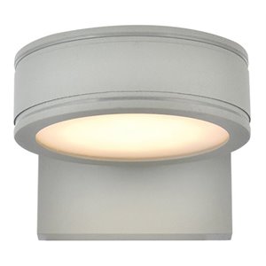 Maklaine Contemporary 1-Light 5&quot Aluminum LED Wall Sconce in Silver