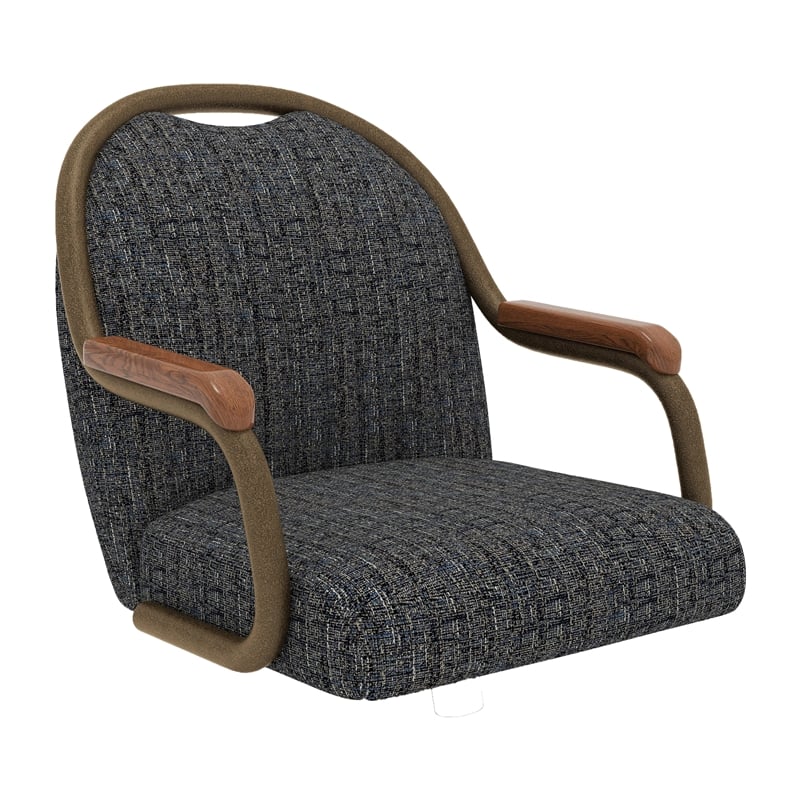 Maklaine Caster Dining Chair in Solid Wood Walnut and Bronze Finish