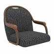 Maklaine Caster Dining Chair in Solid Wood Walnut and Bronze Finish