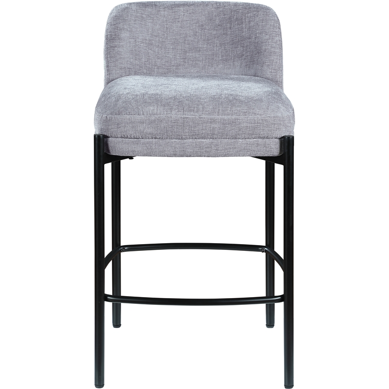 Maklaine Modern / Contemporary Grey Chenille Fabric Stool (Set of 2)