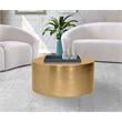 Maklaine Modern / Contemporary Round Brushed Gold Metal Coffee Table