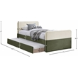 Maklaine Modern / Contemporary Olive Velvet Twin Trundle/Storage Bed