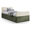 Maklaine Modern / Contemporary Olive Velvet Twin Trundle/Storage Bed