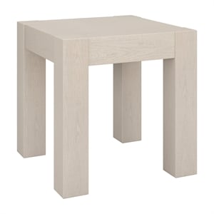 Maklaine Engineered Wood Contemporary 22&quot Alder White MDF Side Table