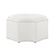 Maklaine Contemporary Faux Leather Octagon Cocktail Ottoman in White