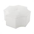 Maklaine Contemporary Faux Leather Octagon Cocktail Ottoman in White