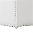 Maklaine Contemporary Faux Leather Octagon Cocktail Ottoman in White