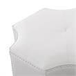 Maklaine Contemporary Faux Leather Octagon Cocktail Ottoman in White