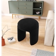 Maklaine Contemporary Black Faux Shearling Teddy Fabric Ottoman/Stool