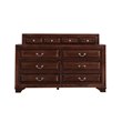 Maklaine Engineered Wood Transitional 10 Drawer Dresser in Cappuccino
