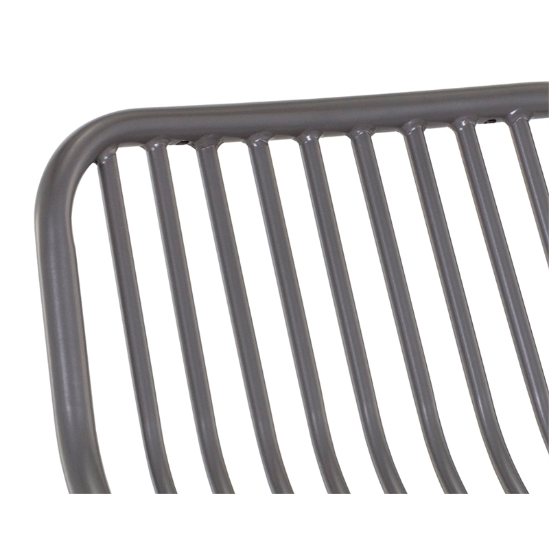 Maklaine Outdoor Stainless Steel Counter Stool - Dark Gray (Set of 2)