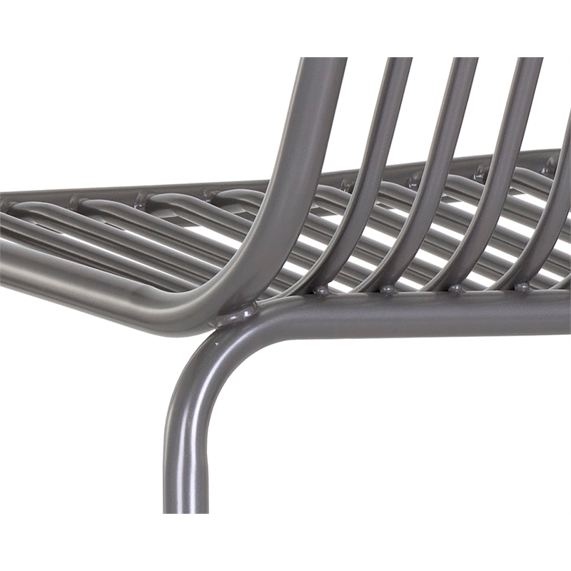 Maklaine Outdoor Stainless Steel Counter Stool - Dark Gray (Set of 2)