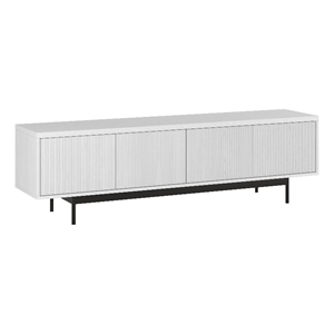 Maklaine Engineered Wood Transitional 70&quot White MDF/PVC/Metal TV Stand