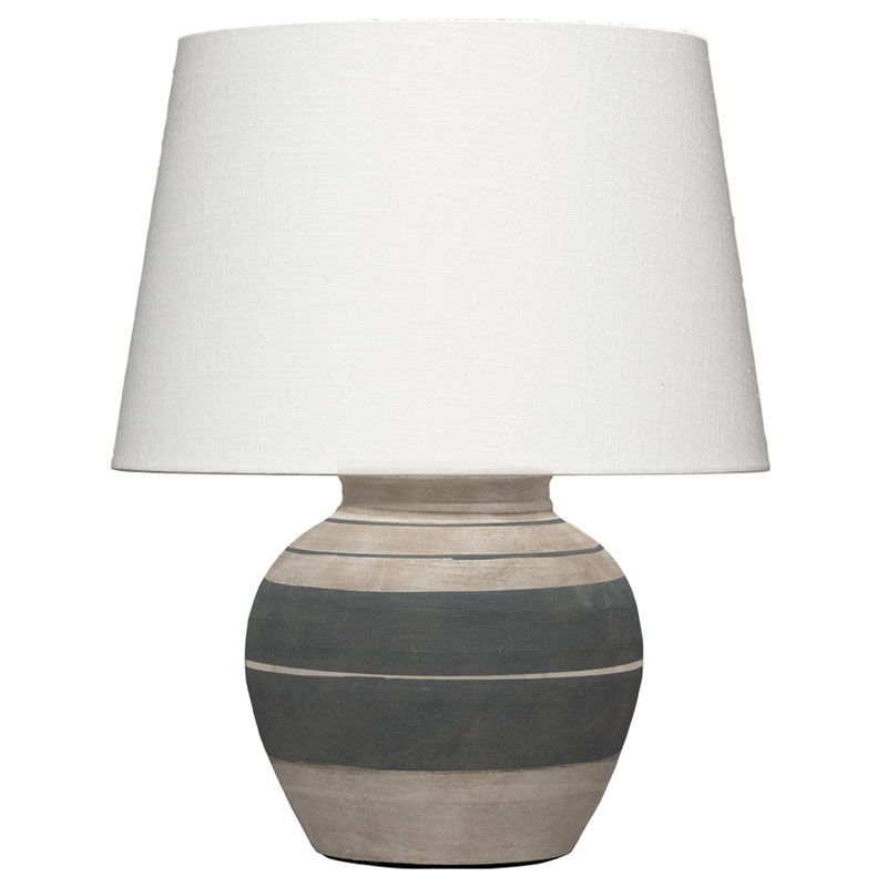Maklaine Contemporary Ceramic Table Lamp in Beige and Dark Grey Ceramic