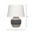Maklaine Contemporary Ceramic Table Lamp in Beige and Dark Grey Ceramic