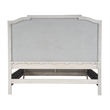 Maklaine Transitional Oak Wood Framed Linen Upholstered Queen Panel Bed