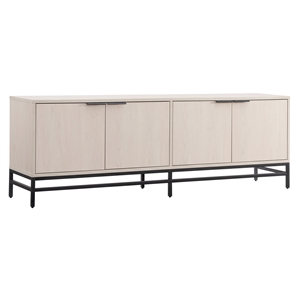 Maklaine Engineered Wood Transitional 70&quot Alder White MDF/Metal TV Stand