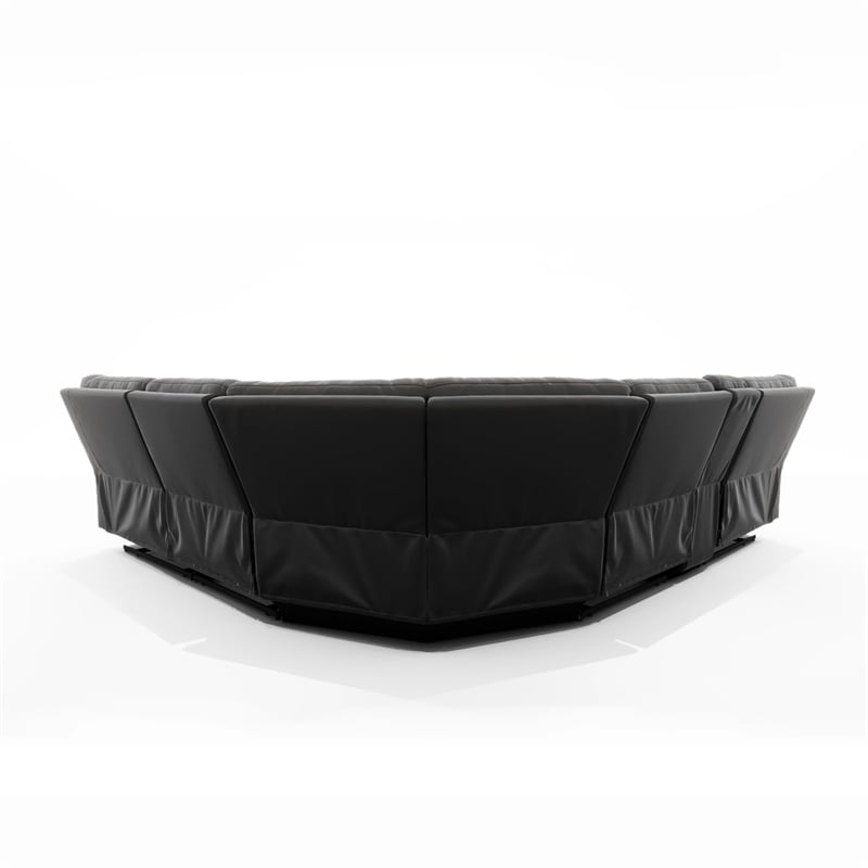 Maklaine Modern Power Motion 6 Piece Reclining Sectional with Cup Holders