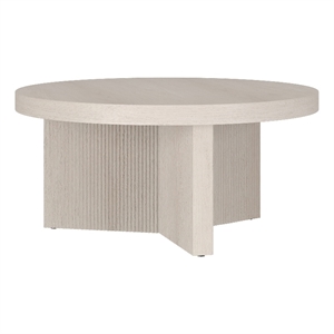 Maklaine Engineered Wood Contemporary 32&quot Alder White MDF/PVC Coffee Table