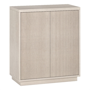 Maklaine Engineered Wood Contemporary 27.75&quot Alder White MDF Accent Cabinet