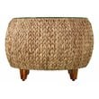 Maklaine Round Water Hyacinth with Tempered Glass Cocktail Table in Natural