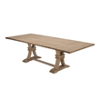 Maklaine Rustic Natural Wood Extendable Dining Table with 2 Removeable Leaves