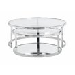 Maklaine Contemporary Steel and Glass 2-In-1 Nesting Cocktail Table Set in Clear