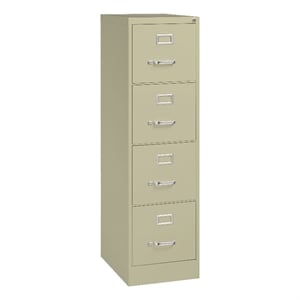 Maklaine 22&quotD Metal 4 Drawer Letter Width Vertical Filing Cabinet Putty/Beige