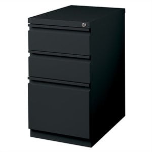 Maklaine 20&quotD Metal Mobile Pedestal Filing Cabinet 3-Drawer Box/File in Black