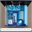 Maklaine Contemporary 3 Drawer Metal Filing Cabinet in Charcoal