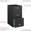 Maklaine Contemporary 3 Drawer Metal Filing Cabinet in Charcoal
