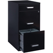 Maklaine 3 Drawer Metal Filing Cabinet with Pencil Drawer Black