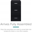 Maklaine 3 Drawer Metal Filing Cabinet with Pencil Drawer Black